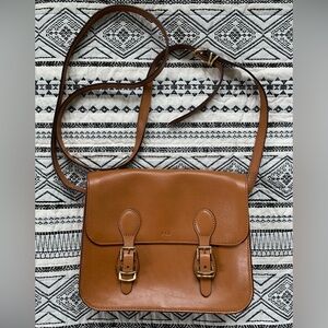 ❗️SOLD❗️Ralph Lauren Small Flap Camel Leather Bexley Heath Crossbody Bag